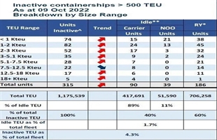 全球315艘集装箱船闲置，运力超100万TEU！